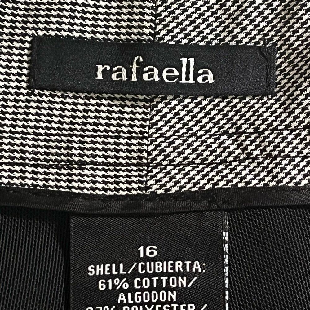 Rafaella Women's Cropped Pants Classic Black White Houndstooth Slimming Panel 16 - Picture 5 of 9